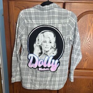 Dolly Parton Nashville upcycled flannel tee made by me